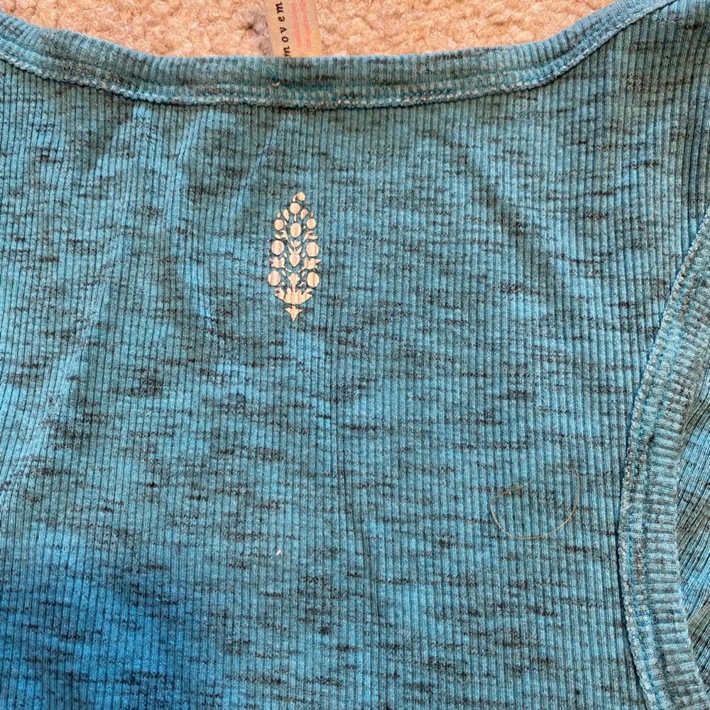 Free People FP Movement New Moon Blue Twist Workout Yoga Top Cropped Athleisure - Picture 5 of 8